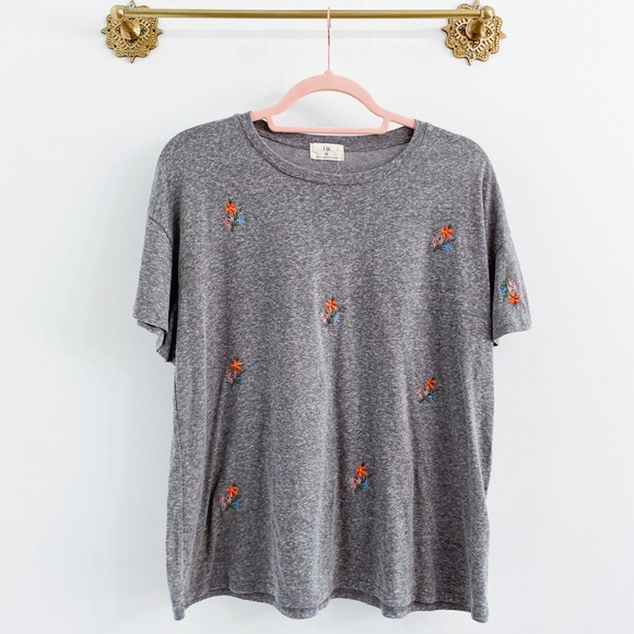 Anthropologie Tops - Anthropologie T.la Embroidered Floral Graphic Tee